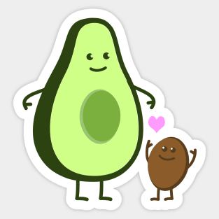 Avocado mom with child Sticker